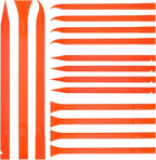 Minatee 18 Pieces Non-scratch Plastic Scraper Tool Multi-purpose Carbon Fiber Pen-shaped Plastic Scraper for Cleaning Small and Narrow Space(Orange)