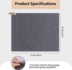 100 Pcs Oil Absorbent Pads - 10"x13" Oil Spill Mats for Garage, Workshop & Auto Repair, Reusable, Fast Cleanup for Oil, Grease & Coolant (Grey, Boxed)