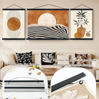 Artmag Magnetic Poster Hanger Frame, 11x14 11x17 Light Wood Wooden Magnet Canvas Artwork Print Poster Hangers Frames Hanging Kit (Black, 11")