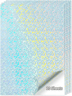 20 Sheets Printable Holographic Sticker Paper,11 x 8.5 Inches Printable Waterproof Paper Rainbow Vinyl Sticker Paper for Inkjet or Laser Printer（Laser bubble pattern）