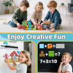 EchoPlan 150PCS Magnetic Blocks, Magnetic Building Blocks, STEM Constructions Magnet Blocks for Boys Girls Age 3 4 5 6 7 8 9 10, Sensory Stacking Toy Christmas Birthday Gifts for Kids, 1" Large Size