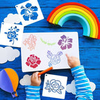 Flower Stencils for Painting 3inch Flower Stencil Small Floral Stencil Drawing Templates for Wood Wall Card DIY Projects