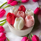 JDH 3 PCS Tulip Flower Silicone Molds 3D Floral Resin Candle Soap Mold,Candle molds for Candle Making for DIY Resin Crafts,Cake Decoration,Flower Fondant & Home Decor Casting
