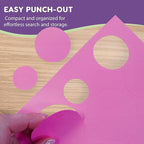 Basic Shapes 1: Circles, Triangles, Squares, Ovals, 676 Pieces US Made Card Stock Punch Out Geometric Shapes in 3 Sizes and 4 NEON Colors for Math, Pattern Play and DIY Crafting