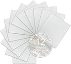 White Glitter HTV Sparkly Heat Transfer Vinyl – 12 Pcs 12x10Inch Iron-On Vinyl Sheets for T‑Shirts & DIY Craft Gifts, Easy to Cut & Weed, No‑Flake & Washable, Work with All Cutter Machines