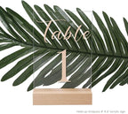 UNIQOOO 5 Pack 4" Wood Stands for Wedding Acrylic Sign, Wood Table Number Holders for 1/8 Thick Acrylic Sheets | Wedding Display Stands, Card Holder, Great for Bar Menu, Retail Sign, Party and Events
