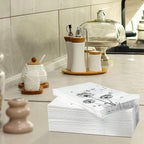 100 Sheets Dandelion Guest Towels Disposable for Bathroom Disposable Paper Napkins for Dinner Party Kitchen Floral Paper Hand Towels for Guest Party Supplies (4.3 x 7.9 Inch)