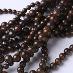 36PCS 10MM Natural Bronze Stone Beads Round Loose Stone Beads for Jewelry Making DIY Energy Stone Healing Power Bracelet 15"