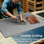 Ecraft Large Self Healing Cutting Mat: 24" x 36" Double Sided 5-Ply Hobby Mat, A1 Rotary Cutting Sewing Mat for Crafts, Fabric,Sewing,Quilting,Scrapbooking,Projects,Grey/Black