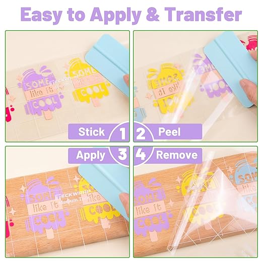 TECKWRAP Clear Transfer Tape for Vinyl -12INCH x 10 FT,White Alignment Grid for Heat Transfer Vinyl, Printable HTV, DIY Decals, Signs, Stickers, Adhesive Vinyl