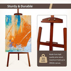 Adjustable Wooden Painting Easel, Pine Art Easel Stand Hold up to 43'', Painting Canvas for Wedding Sign and Poster, Drawing for Adults, Begginners and Students, Walnut