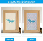 PATIKIL 11.7x8.3" Holographic Sticker Paper, 20Sheets A4 Polypropylene Self-Adhesive Transparent Waterproof Laminate Overlay Film for Photo Cards Scrapbook Decorations, Flower