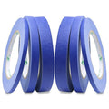 BOMEI PACK 6Pack Blue Painters Masking Tape, 1/4” 1/2” 3/4” X 60yds Multi Size Painting Paper Tape, Clean Removal with No Residue