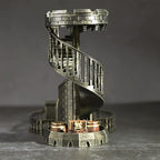 AUSPDICE DND Dice Tower Castle and Tray Retro Dice Rolling Tower for Dungeons and Dragons RPG Tabletop Games (Brushed Brass Color)