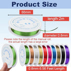 0.8 mm Dia. 10 Rolls Copper Jewelry Wire, 10 Assorted Colors Beading Wire for Jewelry Making Bracelet Earrings Rings Necklaces Flower Craft Projects