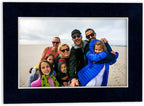 8x10 Mat Bevel Cut for 5x8 Photos - Acid Free Navy Suede Precut Matboard With Backing Board and Crystal Clear, Self Seal Photo Mat Bag - For Pictures, Photos, Framing - 4-ply Thickness