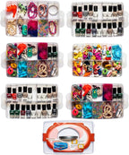 Sooyee 6-Tier Stackable Craft Organizers and Storage Box with 60 Compartments,Plastic for Toys,Dolls, Arts and Craft, Fuse Beads, Washi Tape, Rock Collection, Ribbons,Clear
