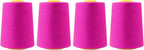 Mandala Crafts 4 Pack of Serger Threads Cones Spools - 20S/2 24000 Yards Polyester Fuchsia Threads for Sergers Machine and Overlock Quilting Sewing Machine