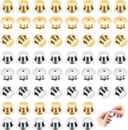 Locking Pin Backs - Enamel Brooch Locks Buckle 50pcs Badge Lapel Button Back Lock for DIY Crafts(Gold and Silver)