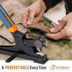 Desktop Leather Belt Hole Puncher Tool - Easier to Use Tabletop Design for Watch Band, Handbag Strap. Heavy Duty Carbon Steel, Precision 6 Sizes Hole Punch for Fabric, Crafts, Easy DIY