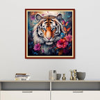 Dooxvey Cross Stitch Kits for Adult Beginners - Full Range of Stamped Kits, Needlepoint & Embroidery Kits - 11CT Cross Stitch Patterns - Tiger Flower, 18x18 inch