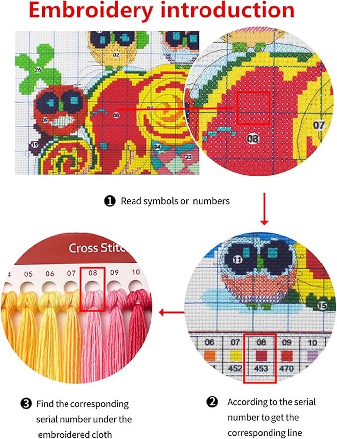 Joyhoor Cross Stitch Kits for Beginners Stamped Cross-Stitch Supplies Needlework preprint Embroidery Kits for Adults DIY Needlepoint Kits Embroidery Patterns 11CT-Flag Wolf 16x20 inchs