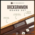 Get The Games Out Top Backgammon Set - Travel Backgammon Sets for Adults - Small Travel Size Classic Backgammon Board Game Case - Includes Strategy Guide & Full 15 Pieces (Map Edition, Small)