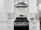 100 Pieces Peel and Stick Backsplash for Kitchen, 3" x 6" PVC Subway Tile Upgraded Calacatta Gold with Dark Gray Grout Backsplash Stick on Tile Elevate Kitchen, Bathroom, Fireplace,RV