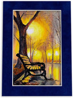 Poster Palooza 11x14 Mat Bevel Cut for 8.5x11 Photos - Acid Free Brooke Blue Suede Precut Matboard - For Pictures, Photos, Framing - 4-ply Thickness