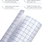 Vinyl Transfer Paper Tape Roll -12" x 50 FT w/Alignment Grid Clear Transfer Tape for Silhouette Cameo, Adhesive Vinyl Contact Paper Roll for Crafts Decals Stickers Windows Signs