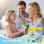 Flower Craft Kit for Kids Ages 4-8 – DIY Fabric Bouquet Toy for Girls and Boys – No Glue Reusable STEM Gift – Make 32+ Flowers – Birthday Arts & Crafts Activity