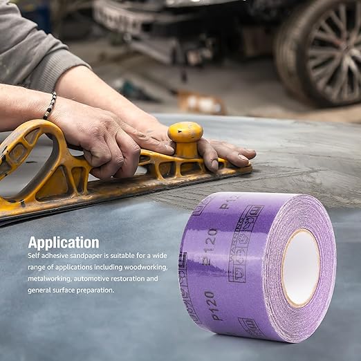 600 Grit PSA Purple Film Ceramic Sandpaper Roll, 2-3/4" Wide Continuous 20 Yard Longboard Sanding Roll Wet Dry Sanding Blocks Self Adhesive Sticky Back Sanding Sheets for Woodworking Automotive