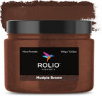 Rolio Premium Brown Mica Powder - Mudpie Brown (100G / 3.5 oz) - 1 Jar of Pigment Powder for Epoxy Resin, Dye, Soap Making, Nail Polish, Paint, Candle Making, Bath Bombs, Slime