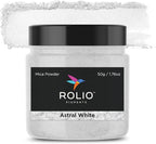 Rolio Premium Mica Powder - Astral White (50G / 1.76oz) - 1 Jar of White Pigment Powder for Epoxy Resin, Dye, Soap Making, Nail Polish, Paint, Candle Making, Bath Bombs, Slime