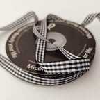 Buffalo Check Ribbon Black and White Gingham Ribbon 25 Yards for Crafts (3/8", Black)