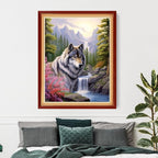 Artvxeay Cross Stitch Kits Stamped Full Range of Embroidery Kits for Beginners Adults 11CT Pattern Stitch Embroidery Kits Needlepoint Kits DIY - (Wolf Scenery 16x20 inch)