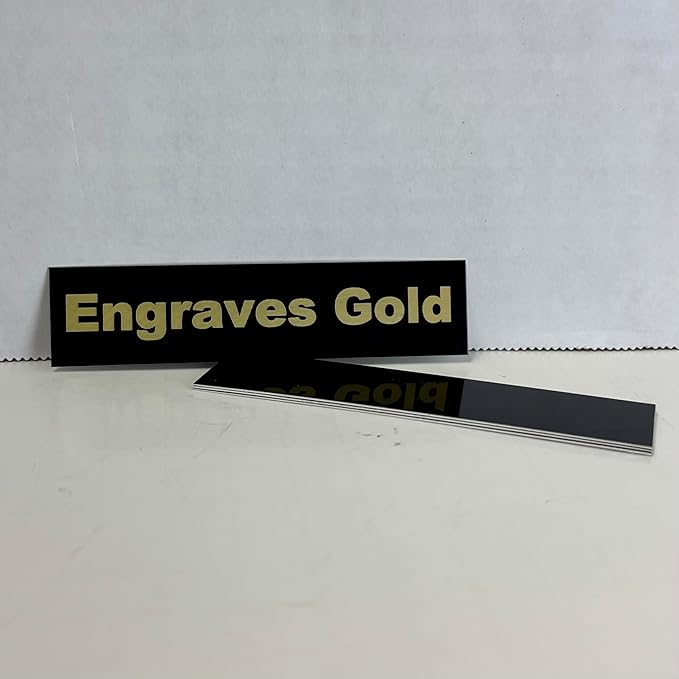 Blank Metal Plates for Laser Engraving - 4 Pack | Aluminum Sheets 0.020" Thick | CO2, Diode, Fiber Laser Compatible | Multiple Sizes & Colors (Black (engraves gold), 2x11.25 inch)