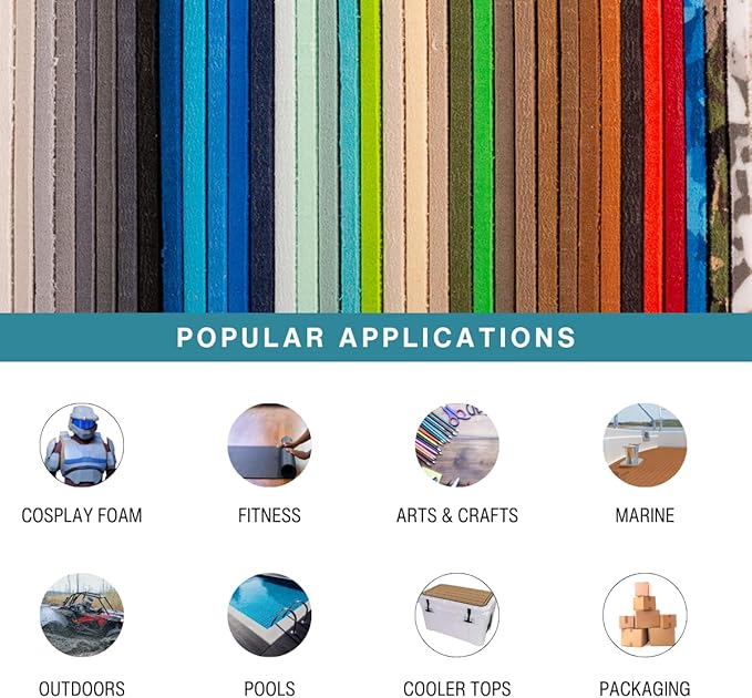 LotusFoam Large 3mm EVA Foam Sheet - 44"x 85" High Density Foam 130 kg/m3 for Cosplay, Costumes, Crafts, Flooring, Outdoor Use - 35 Colors (Aqua Camo) - Aqua Camo