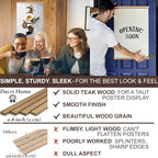 DACRI HOME 54" Magnetic Poster Hanger Frame - Sturdy Teak Wood Poster Frame, Strong Magnets for Easy Hanging Map Picture Print Scroll Wall Art 54x30 54x36 54x38 (54 Inch, Natural Wood)