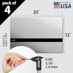 Trotec | Metallic Looking Acrylic Sheet | 12"x20"x1/16, 4 Pcs | Brushed Aluminum/Black | Metallic Finish - Scratch Resistant for Laser Engraving & Cutting,Printing,Glowforge,Name Plate | USA Made