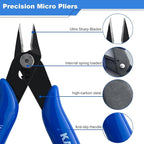 KAIHAOWIN 6-Piece Tool Set with Case, 8.8” Long Nose, Slip Joint Pliers,5” Needle Nose, 5" Flush Cutter, Rubber Mallet for Repairing & Home Use
