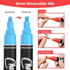 Chalkola Chalk Markers - Pack of 40 (Neon, Pastel & Metallic) Liquid Chalk Pens - For Chalkboard, Blackboard, Window, Labels, Bistro, Glass, Car, Board - Wet Wipe Erasable Ink - 6mm Reversible Tip