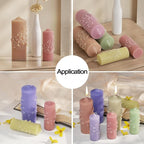 Flower Pillar Candle Molds 4pcs Rose Lily of The Valley Cylinder Silicone Molds for Candle Making Soaps Resin Clay Decoration Crafts DIY (Style -1)
