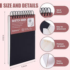 Sketch Book, 5.5" x 8.5" Sketchbook with 60 Sheets (68lb/100gsm), 1 Pack Drawing Pad Acid Free Drawing Book Sketch Pad for Kids Adults Beginners Artists (1 pcs Black)