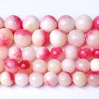 32pcs 12mm Natural Pink White Jade Stone Beads Round Beads Energy Healing for DIY Jewelry Bracelet Necklace Making 1 Strands 15"