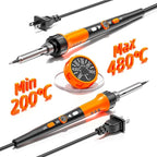 Soldering Iron Premium Kit, 60W Soldering Gun with Ceramic Heater, 12-in-1 Soldering Tool, Adjustable Temperature 200 to 450°C, Includes Soldering Iron Tip, Solder Wire, Pump and Paste