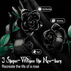 Black Roses Flower Building Set-12Pack, Compatible with Lego Bouquet for Adults,Gothic Horror Flowers Botanical, Gift for Halloween & Valentines Compatible with Lego Roses(585pcs)