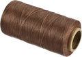 MECCANIXITY Waxed Thread,197 Yard 1mm 210D Flat Wax Thread Polyester Waxed String for Leather Sewing Hand Weaving Book Binding Home Decoration,Light Brown