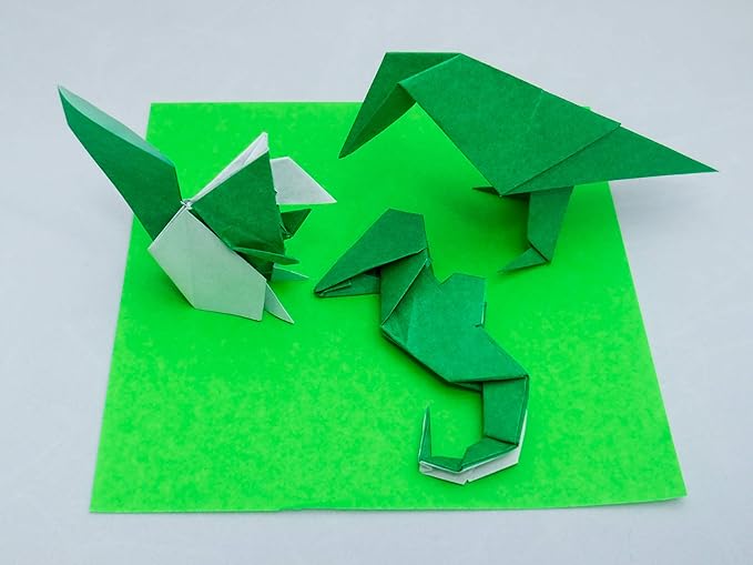 [Taro's Origami Studio] Standard 6 Inch One Sided 23 Colors 500 Sheets Square Easy Fold Premium Japanese Paper for Beginner (Gold and Silver Included)