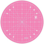 Headley Tools 10"x10" Round Rotating Cutting Mat, Self Healing Mat with 360-Degree Rotation & Anti-Slip Base, Sewing Board Cutting Mat Perfect for Fabric Quilting Leather Hobby Project, Pink